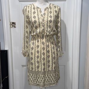 LOFT Cream and black summer dress